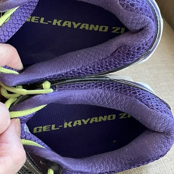 Asics Gel Kayano 21 Womens Size 11 Running Shoes Purple Green Silver T4H7N - Picture 11 of 11